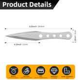 THROWFUN 4/8 Pack 9Cr17 stainless steel- 8.03''(length) 0.12''(thick) , throwing knives set  Full-Tang Throwing Set, with Nylon Sheath for Competition and Recreation Silvery Darts-FB-YF018